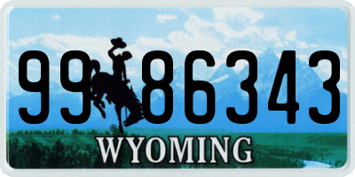 WY license plate 9986343