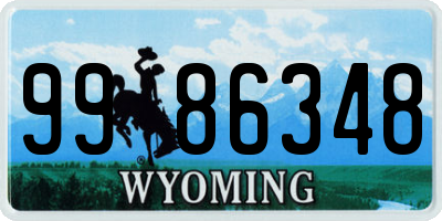 WY license plate 9986348