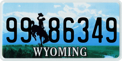 WY license plate 9986349