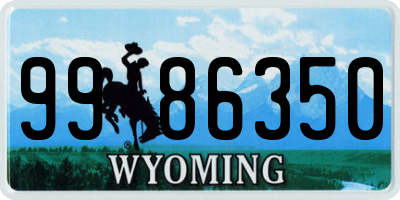 WY license plate 9986350