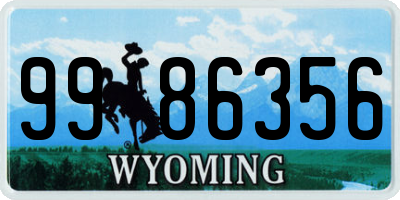 WY license plate 9986356