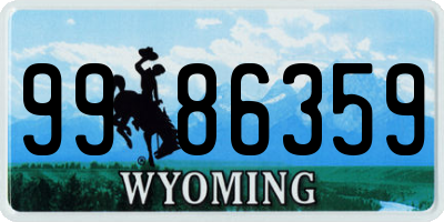WY license plate 9986359