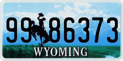 WY license plate 9986373