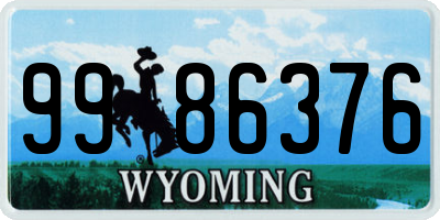 WY license plate 9986376