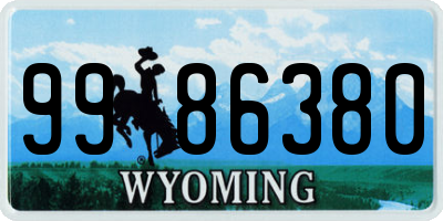 WY license plate 9986380