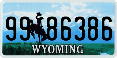 WY license plate 9986386