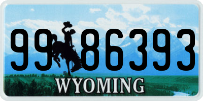 WY license plate 9986393