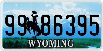 WY license plate 9986395