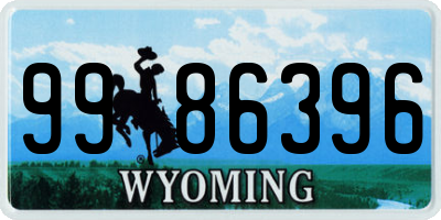 WY license plate 9986396