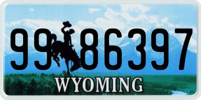 WY license plate 9986397