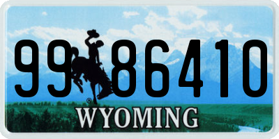 WY license plate 9986410