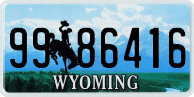 WY license plate 9986416