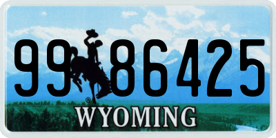 WY license plate 9986425