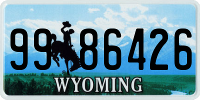 WY license plate 9986426