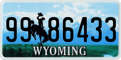 WY license plate 9986433