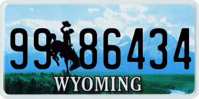 WY license plate 9986434