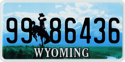 WY license plate 9986436