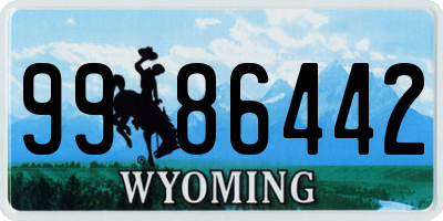 WY license plate 9986442