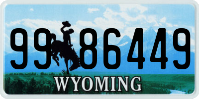 WY license plate 9986449