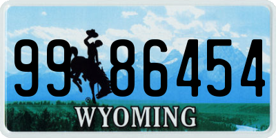 WY license plate 9986454