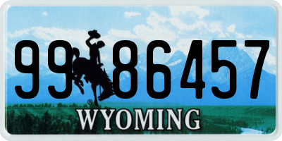 WY license plate 9986457