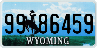 WY license plate 9986459