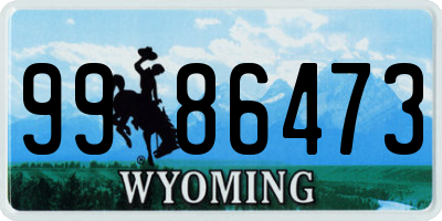 WY license plate 9986473