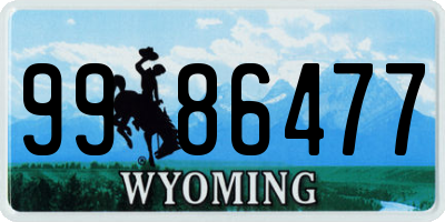 WY license plate 9986477