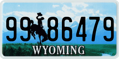 WY license plate 9986479