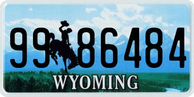 WY license plate 9986484