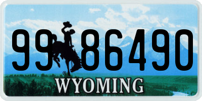WY license plate 9986490