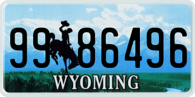 WY license plate 9986496