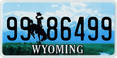 WY license plate 9986499