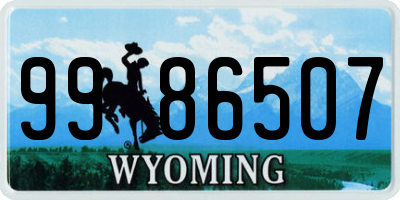 WY license plate 9986507