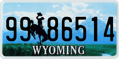 WY license plate 9986514