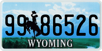 WY license plate 9986526