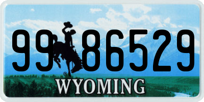 WY license plate 9986529