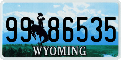 WY license plate 9986535