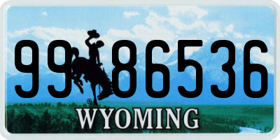 WY license plate 9986536