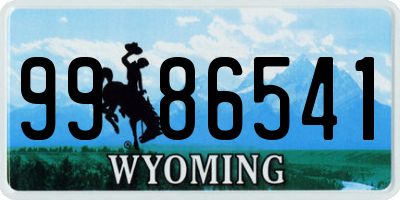 WY license plate 9986541