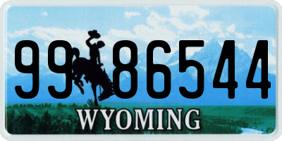 WY license plate 9986544