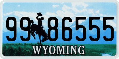 WY license plate 9986555