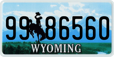 WY license plate 9986560