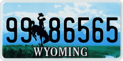 WY license plate 9986565