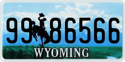 WY license plate 9986566