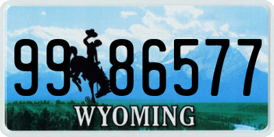 WY license plate 9986577