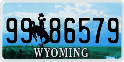WY license plate 9986579