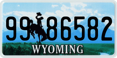 WY license plate 9986582