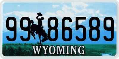 WY license plate 9986589