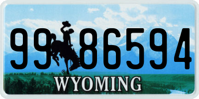 WY license plate 9986594